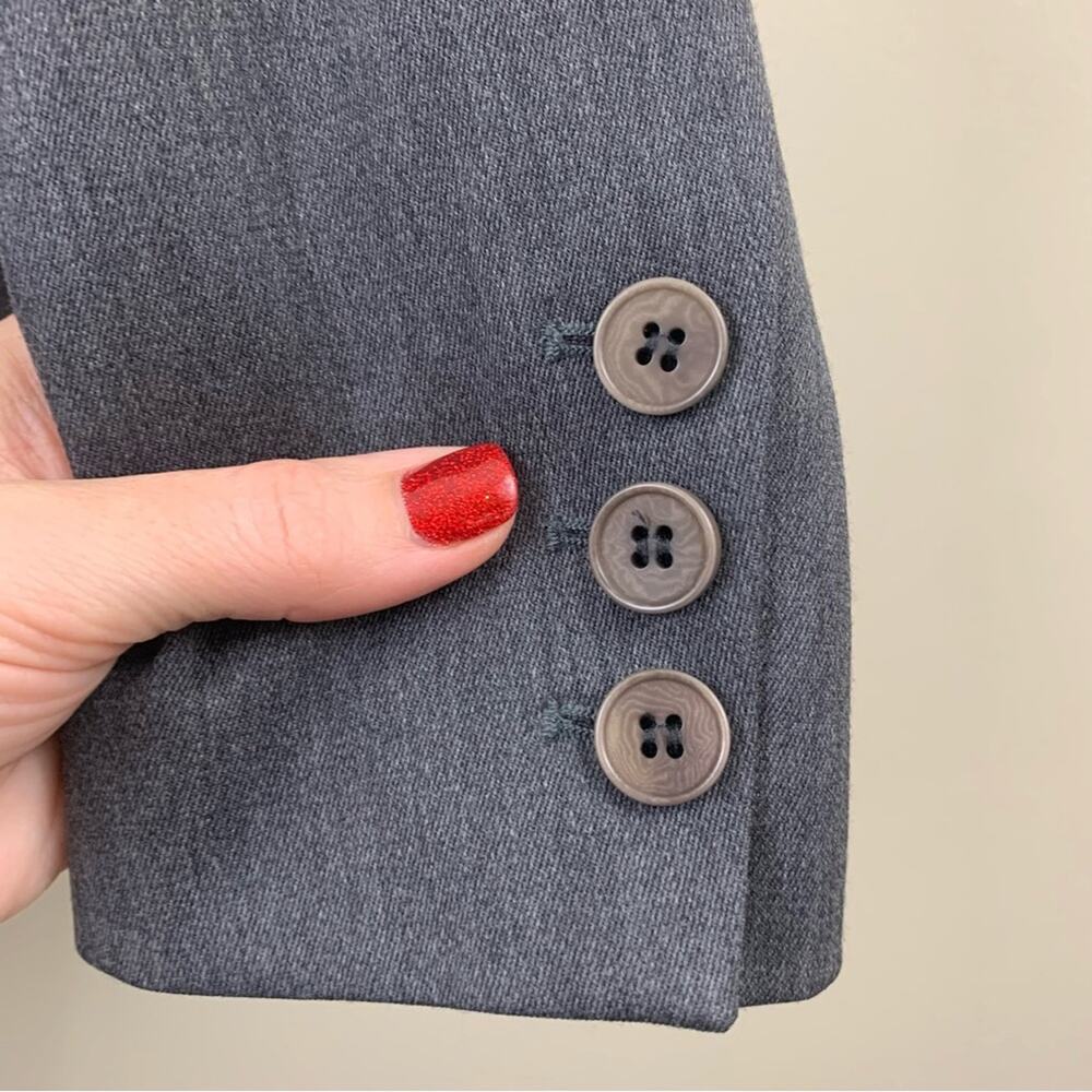 Theory Wool Gray Two-Button Blazer - image 4